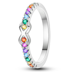 Rainbow infinity symbol ring