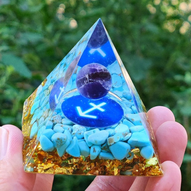 Orgonite Pyramid Protection & Meditation blue anchor