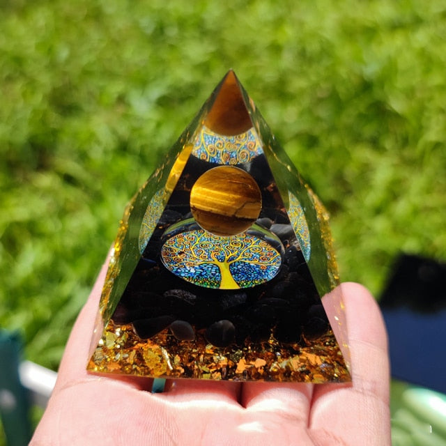 Orgonite Pyramid Protection & Meditation tree of life