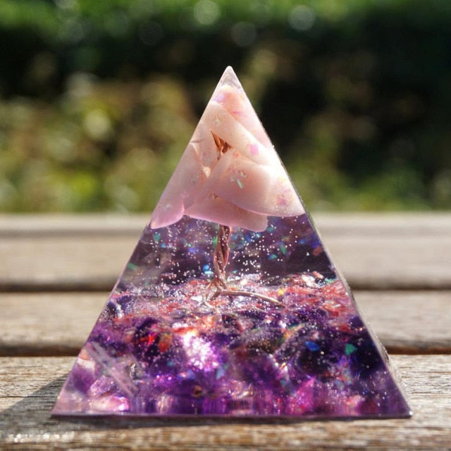 Orgonite Pyramid Protection & Meditation purple