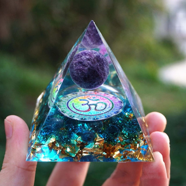 Orgonite Pyramid Protection & Meditation Om