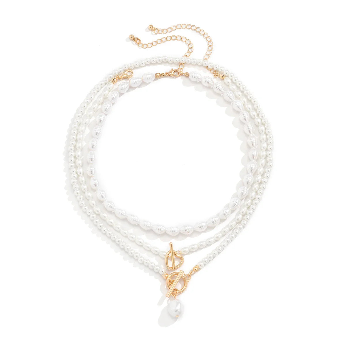 Set of 3 White Pearl Necklaces